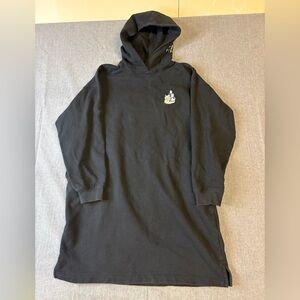 Disney Black Hoodie Sweatshirt with Chest Logo and Quote on Hood Mickey Mouse